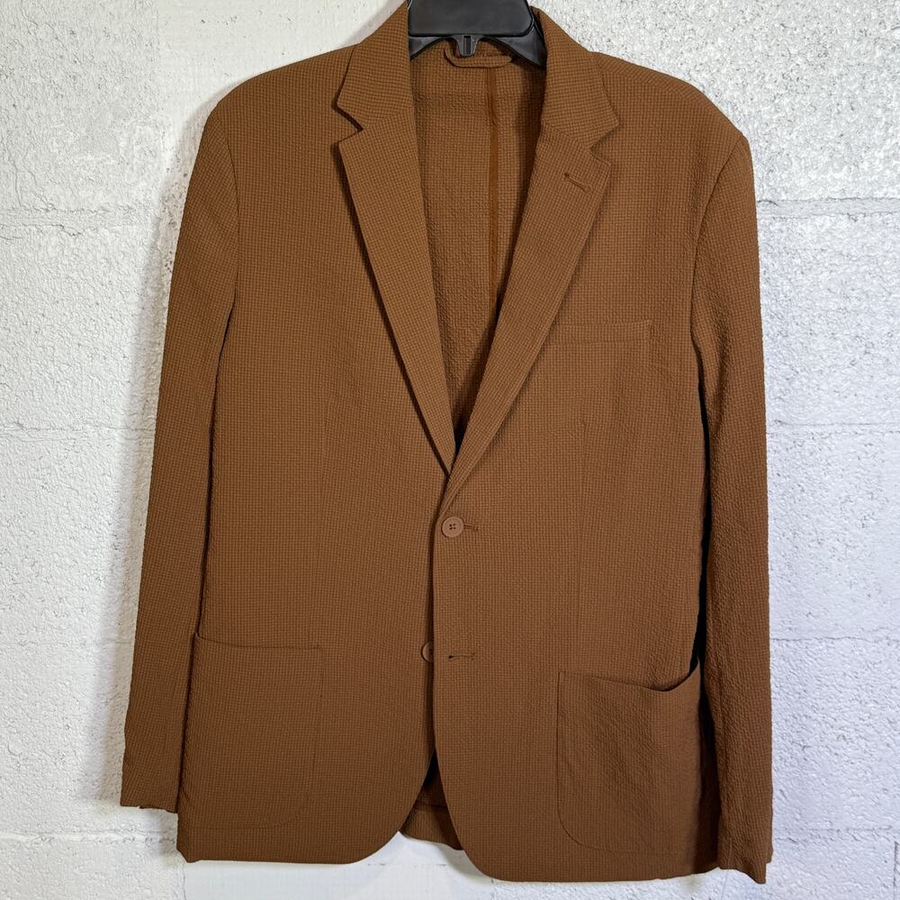Alfani Men's Classic-Fit Textured Seersucker Suit Jacket Timber M $140
